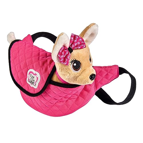 Simba 105893494 - ChiChi Love Street, Chihuahua Plüschhund in einer trendigen Bauchtasche, Gurt größenverstellbar von Simba