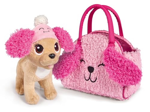 Simba 105893510 - ChiChi Love Fluffy Friend, Chihuahua Plüschhund mit Flauschiger Mütze und passender Tasche, 20cm, ab 3 Jahre von Simba