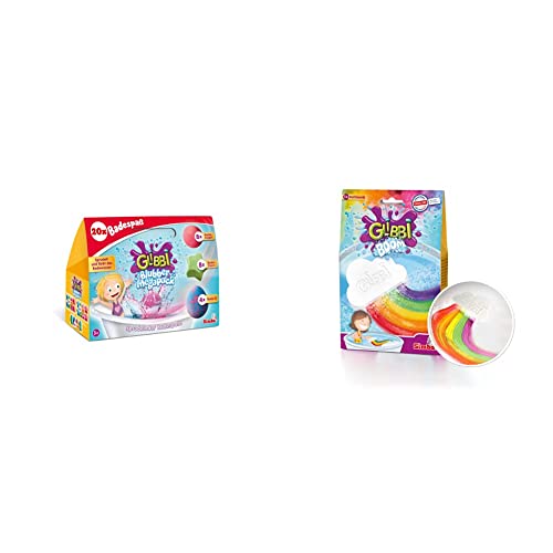 Simba 105953611 - Glibbi Blubber Mega Pack, 20 Bunte Badebomben, XXL Packung, Badewannenspielzeug & 105953451 - Glibbi Boom Regenbogenbombe, Badewannenspielzeug für Kinder ab 3 Jahren von Simba