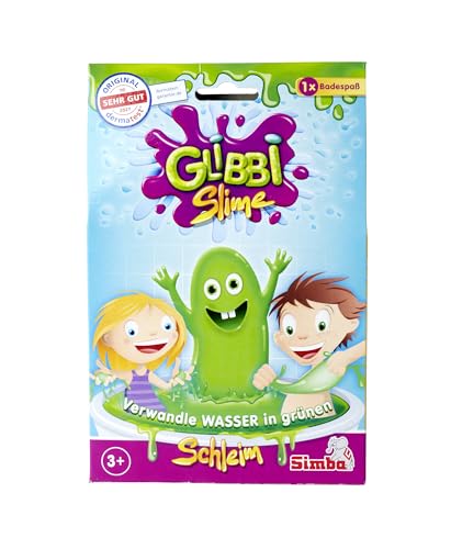 Simba 105954666 - Glibbi Slime Badespaß, 150g, Glibber Badewannenspielzeug ab 3 Jahren, Pulver verwandelt Wasser in grünen Schleim von Simba