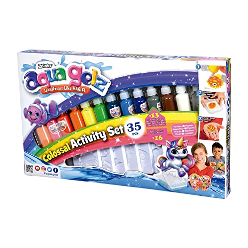 Simba 106322566 - Aqua Gelz Colossal Set, Bastelset, Kreativ, 13 Flaschen Farbgel, je 30ml, 16 Formen, 6x Wasserzusatz, ab 8 Jahren von Simba