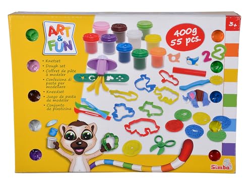 Simba 106324614 - Kunst & Spaß Leklera Set - Großes Set von Spielera von Kunst & Spaß, Enthält 10x40 g Leklera, Formen und Mehr Zubehör, 55 Teile, Ab 3 Jahren von Simba