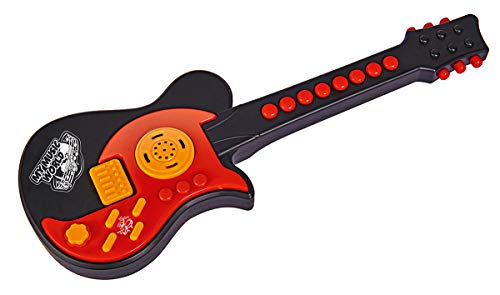 Simba 106834389 - My Music World Gitarre, Rockstar, 4 Drum Sounds, 8 Töne, 43cm, Musik, Instrument, ab 3 Jahren von Simba