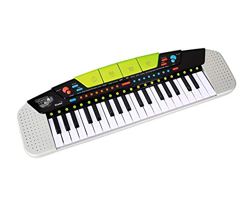 Simba 106835366 - My Music World Keyboard im modernen Stil, 37 Tasten, 8 Demos, 8 Rhythmen, 54x17cm, ab 4 Jahre, ‎Mehrfarbig von Simba