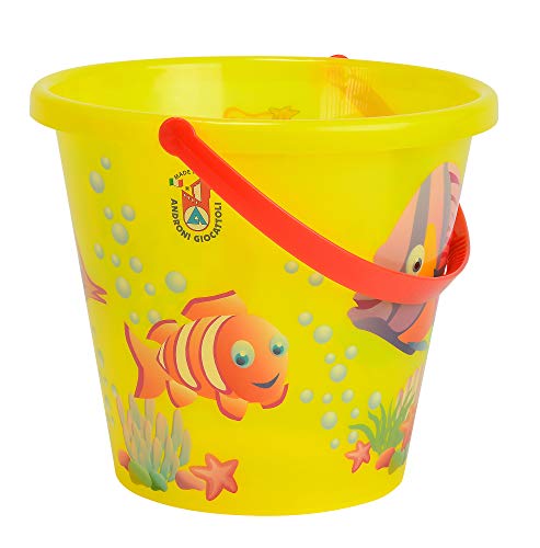 Simba 107106525 - Sandeimer transparent, es wird nur ein Artikel geliefert, Fischmotive, Höhe 17cm, Durchmesser 20cm, Sandkasten, Sandspielzeug von Simba