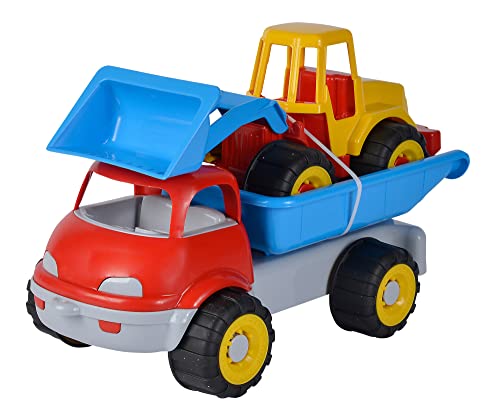 LKW Kipper mit Bagger, Sandspielzeug, 29cm/36cm, Reifen Softmaterial, ab 10 Monate von Simba