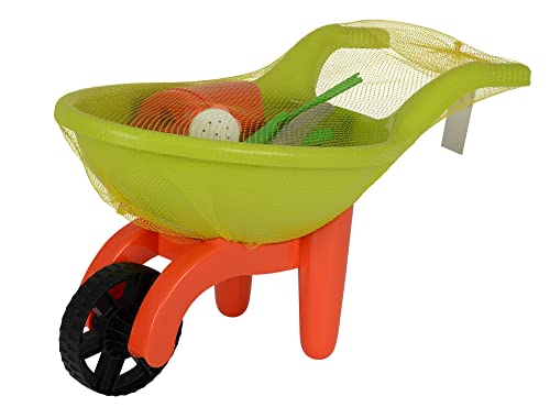 Simba 107137758 - Schubkarre mit Gartenwerkzeug, 9 Teile, Länge 49cm, Sandkasten, Sandspielzeug von Simba