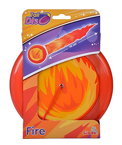 Taildisc Feuer, Wurfscheibe mit cooler Bedruckung und Schweif, D:22cm, 95cm, ab 3 Jahren von Simba