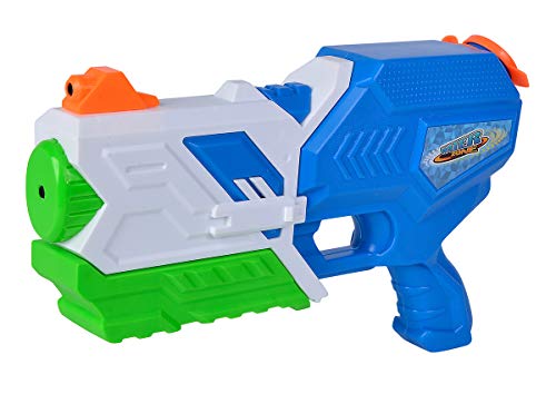 Simba 107276070 - Waterzone Pump Trick Blaster, Wasserpistole, 180 Grad drehbare Mündung, Doppelstrahl, Pumpmechanismus, Tankvolumen: 750ml, Reichweite: 8m von Simba