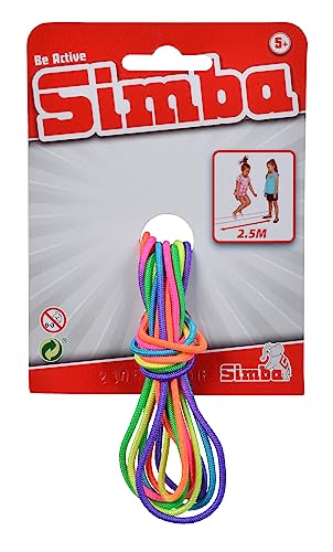 Simba 107302096 - Gummi Twist, Hüpfgummi, Regenbogenfarben, Länge 3 Meter, Gespannte Doppellänge 2,5 Meter, ab 5 Jahren von Simba