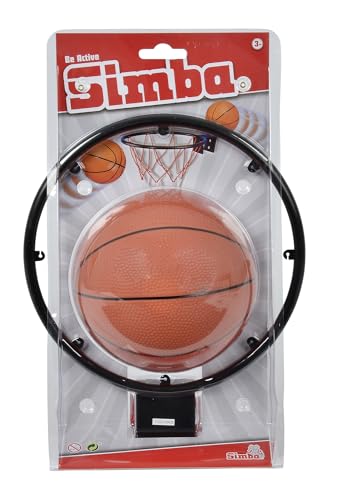 Simba 107400675 - Basketball Korb, Korb mit Netz 22cm, Ball 14cm, 2 Teile, ab 3 Jahre von Smoby