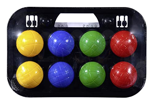 Simba 107401391 - Boccia Spiel Tragekorb, 8 Kugeln 7x8cm, 2 Zielkugeln, grün , gelb , blau , rot von Simba