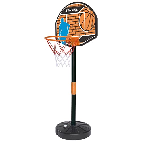 Simba 107407609 - Basketball Set mit Ständer, Brett 40x31cm, Korb mit Netz 24cm, Ball 16cm, höhenverstellbar bis 160cm, Pumpe, 4 Teile, ab 3 Jahre von Simba