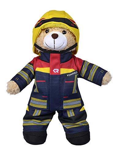 Simba 108101001 - Feuerwehr Plüschbär Rosenbauer, kuschelweich, 30cm, im Feuerwehranzug, für Kinder ab den ersten Lebensmonaten geeignet von Simba