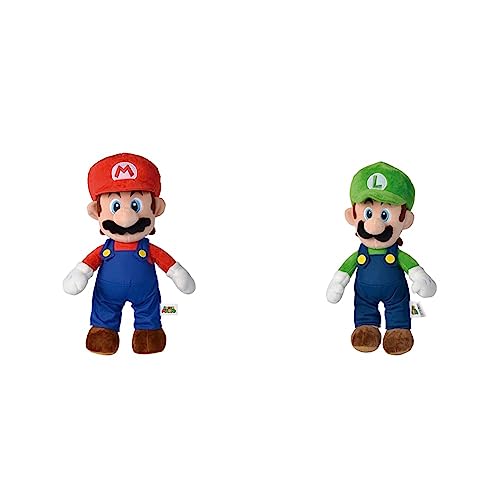 Simba 109231013 - Super Mario Plüschfigur, 50cm & 109231011 - Super Mario Luigi Plüschfigur, 30cm von Simba