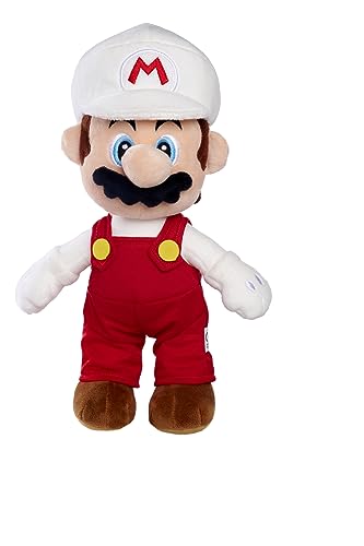 Simba 109231535 Super Mario Plüschfigur Feuer-Mario (30 cm) - Super Mario Kuscheltier aus weichem Plüsch, Nintendo Spielzeug für Fans und Kinder ab den ersten Lebensmonaten von Simba