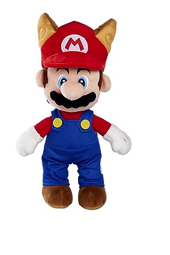 Simba 109231536 Super Mario Plüschfigur Waschbär-Mario (30 cm) - Super Mario Kuscheltier aus weichem Plüsch, Nintendo Spielzeug für Fans und Kinder ab den ersten Lebensmonaten von Simba