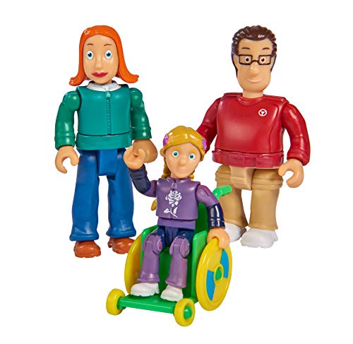 Simba 109251080 - Feuerwehrmann Sam Familie Sparks Figurenset, Lizzie, Joe und Hannah Sparks mit Rollstuhl, voll beweglich, 7,5cm, ab 3 Jahre von Simba