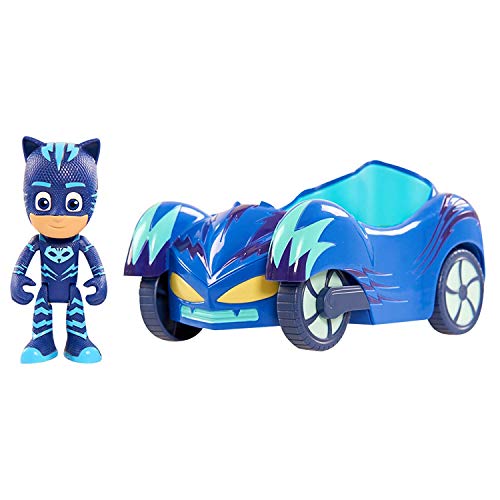 Simba 109402084 - PJ Masks Catboy mit Katzenflitzer, mit Superhelden Action Figur, Fahrzeug 15cm groß, Figur 8cm groß, für Kinder ab 3 Jahren von Simba