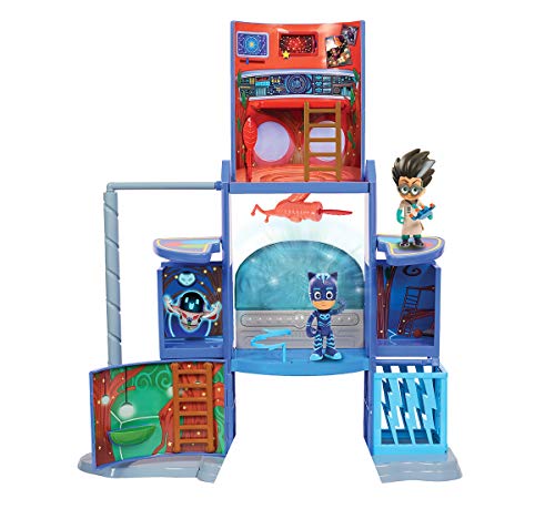 Simba 109402375 - PJ Masks Hauptquartier, Mission Control Spielset, mit Catboy und Romeo Figur, Licht, Sound, aufklappbar, 57cm hoch, für Kinder ab 3 Jahren von Simba