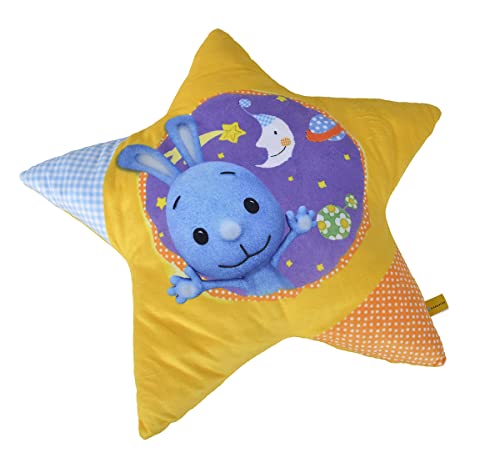 Simba 109461018 - Kikaninchen Plüsch Sternkissen, 45cm, kuschelweich, soft, Kinderzimmer Deko, Kuschelkissen, ab den ersten Lebensmonaten geeignet, Blau von Simba