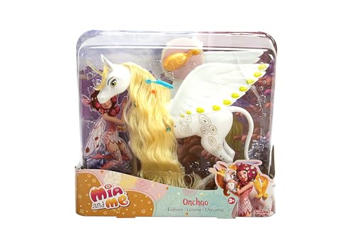 Simba 109480093 - Mia and Me Einhorn Onchao, mit beweglichen Flügeln, Haarclips, Bürste zum Frisieren, Spielpferd, Pony, Centopia, ab 3 Jahren, Rosa von Simba