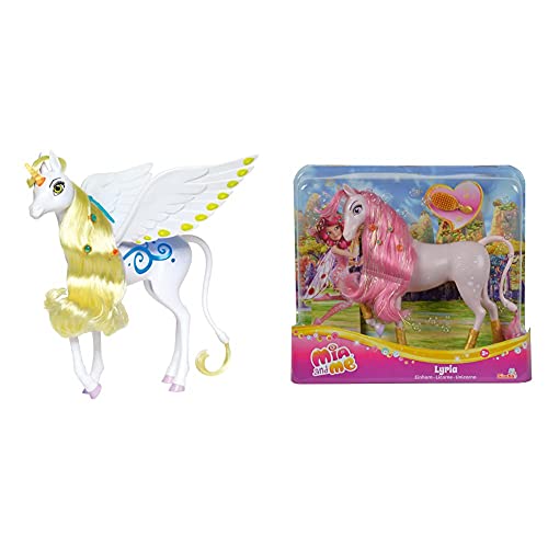 Simba 109480095 - Mia und Me Magisches Einhorn Onchao/mit Licht und Sound/Bewegliche Flügel/spielt Titelsong / 25cm & 109480094 - Mia and Me Einhorn Lyria von Simba