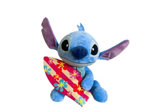 Simba 6315870037NPB Disney Lilo und Stitch, 50cm Plüschfigur mit Surfboard, ab den ersten Lebensmonaten geeignet von Simba