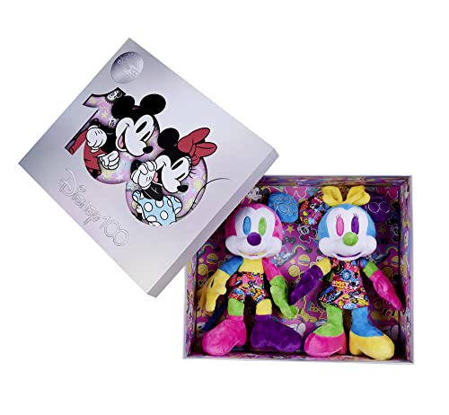 Simba 6315870124 - Disney Mickey & Minnie Mouse 100 Jahre Collector-Set, 33cm Plüsch, limitierte Sammler-Edition, Geschenk-Box, Amazon exklusiv, Zertifikat & Seriennummer, für Erwachsene & Kinder von Simba