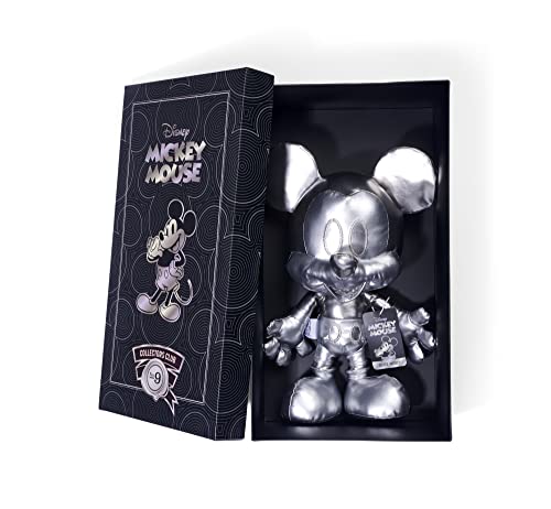 Simba 6315870308 - Disney Silver Mickey Mouse, September Edition, Amazon Exclusiv, 35cm Plüschfigur, Micky Maus, im Geschenkkarton, Limitiert, Sonderedition, Sammlerstück, ab den ersten Lebensmonaten von Simba