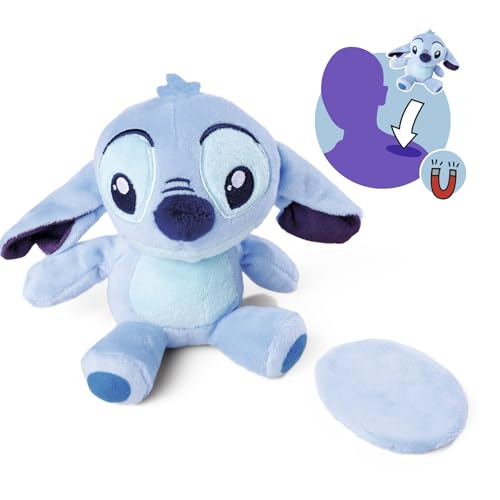 SIMBA 6315870464 Disney Schulter-Kuscheltier (12 cm) -magnetische Plüschfigur aus Lilo & Stitch zum Mitnehmen, Spielzeug für Fans & Kinder ab 0 Jahre, Blau von Simba