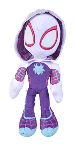 Simba 6315875811X12 - Disney Marvel Ghost Spider, 25cm Plüschfigur mit Glow in the dark Augen, Spiderman Filmfigur, Plüschspielzeug, Spinne, Comic Figur, Superheld, ab den ersten Lebensmonaten von Simba