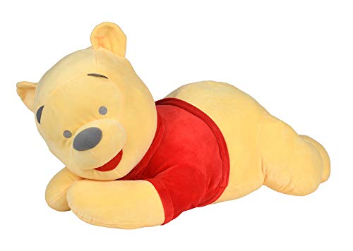 Simba 6315876876 - Disney Winnie the Puuh Kuschelalarm, 80cm, riesengroßer liegender Pooh Bär mit Knisterpapier in Ohren und Füßen, Rasselkugel im Bauch, ab den ersten Lebensmonaten geeignet von Simba