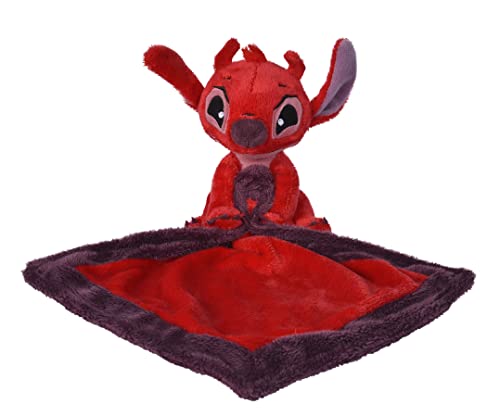 Simba 6315876991 Disney Lilo & Stitch, Leroy, Kuscheltuch, 22x22cm, ab 0 Jahre,Baby,Rot von Simba