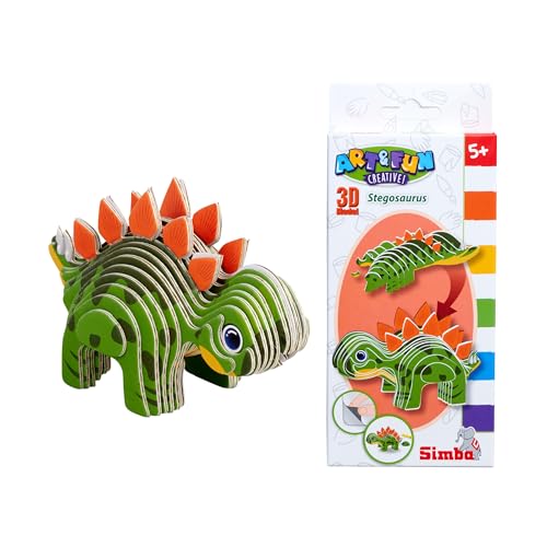 Simba Art and Fun 3D Modell Stegosaurus, Dinosaurier zum Zusammenstecken, einfacher Zusammenbau, ab 5 Jahren Simba Art and Fun 3D Modell Stegosaurus, Dinosaurier zum Zusammenstecken, einfacher Zusammenbau, ab 5 Jahren von Simba
