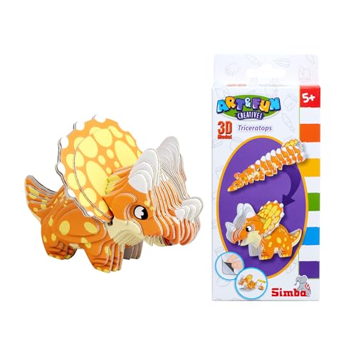 Simba Art and Fun 3D Modell Triceratops, Dinosaurier zum Zusammenstecken, einfacher Zusammenbau, ab 5 Jahren Simba Art and Fun 3D Modell Triceratops, Dinosaurier zum Zusammenstecken, einfacher Zusammenbau, ab 5 Jahren von Simba