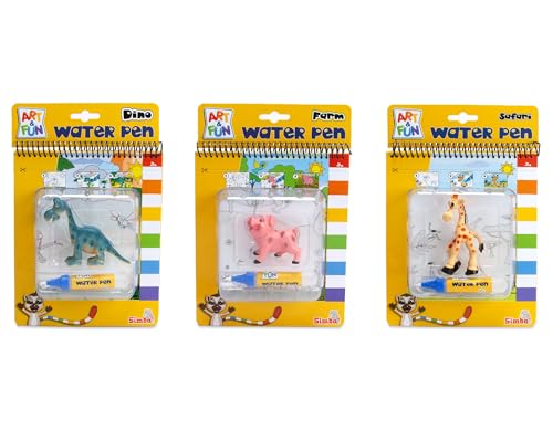 Simba Art & Spaß 1063346331SD - Wasserstift mit Malbuch - Wasserstift Toys, 4 Magische Seiten, 17x19 cm, Ab 3 Jahren, zufällige Auswahl, 1 Stück von Simba