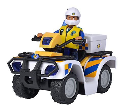 SIMBA 109251093038 Feuerwehrmann Sam Quad Polizei Mit Figur 109251093038 von Simba