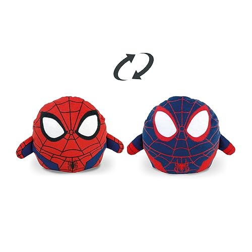 Simba Disney 6315870375 - Spiderman und Miles Morales Reversible Plüschtiere, 8 cm, ab 0 Monaten, Blau von Simba