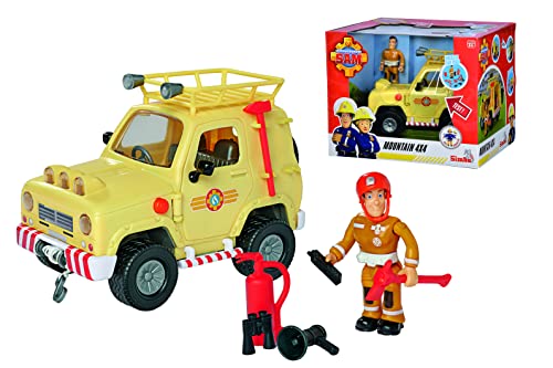 Simba - Feuerwehrmann Sam, Bergfahrzeug 4x4, 109252511038, + 3 Jahre, 15 cm, mit Licht und Sound von Simba