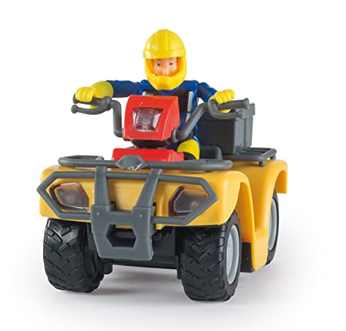 Simba - Feuerwehrmann Sam – Quad Merkur – 8 Zubehörteile + 1 Figur inklusive – 109257657038, Gelb von Simba