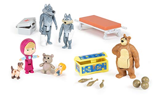 Simba - Masha und der Bär – Mini-Universum Set – 7 Figuren + Zubehör – 109301048 von Simba