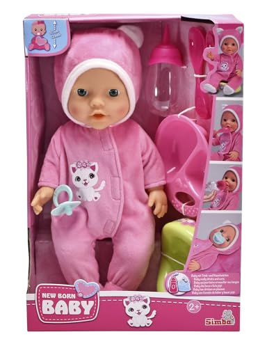 Simba New Born Baby Kitty Onesie, Vollvinylpuppe mit Trink und Nässfunktion im süßen Kuschelonesie, 6 Teile, 30cm, ab 2 Jahre Simba New Born Baby Kitty Onesie, Vollvinylpuppe mit Trink und Nässfunktion im süßen Kuschelonesie, 6 Teile, 30cm, ab 2 Jahre von Simba