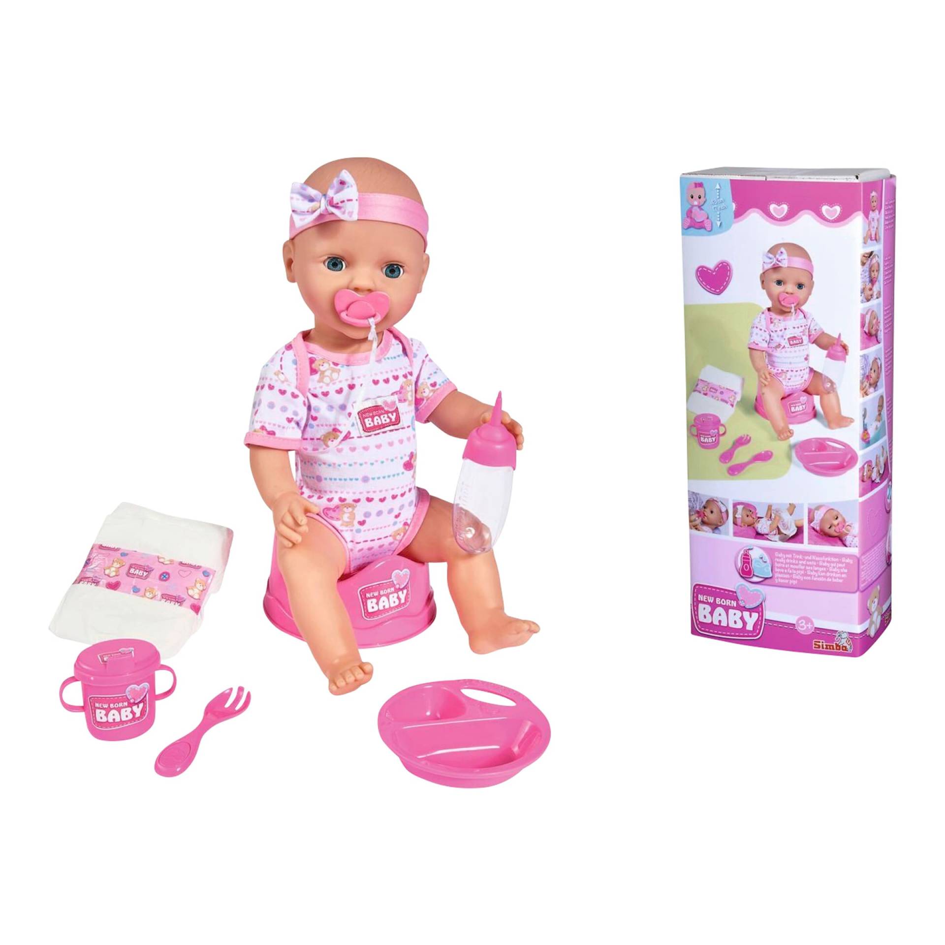 Simba Puppe New Born Baby rosa 43cm Simba Puppe New Born Baby rosa 43cm von Simba