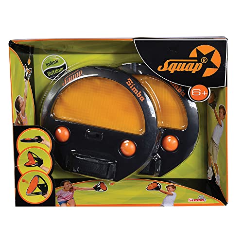 Simba 107202420 - Squap Fangballspiel (2er Set), Ballspiel für draußen (Strand, Garten, Outdoor), Fangspiel mit Ball für Kinder ab 6 Jahren, Orange von Simba