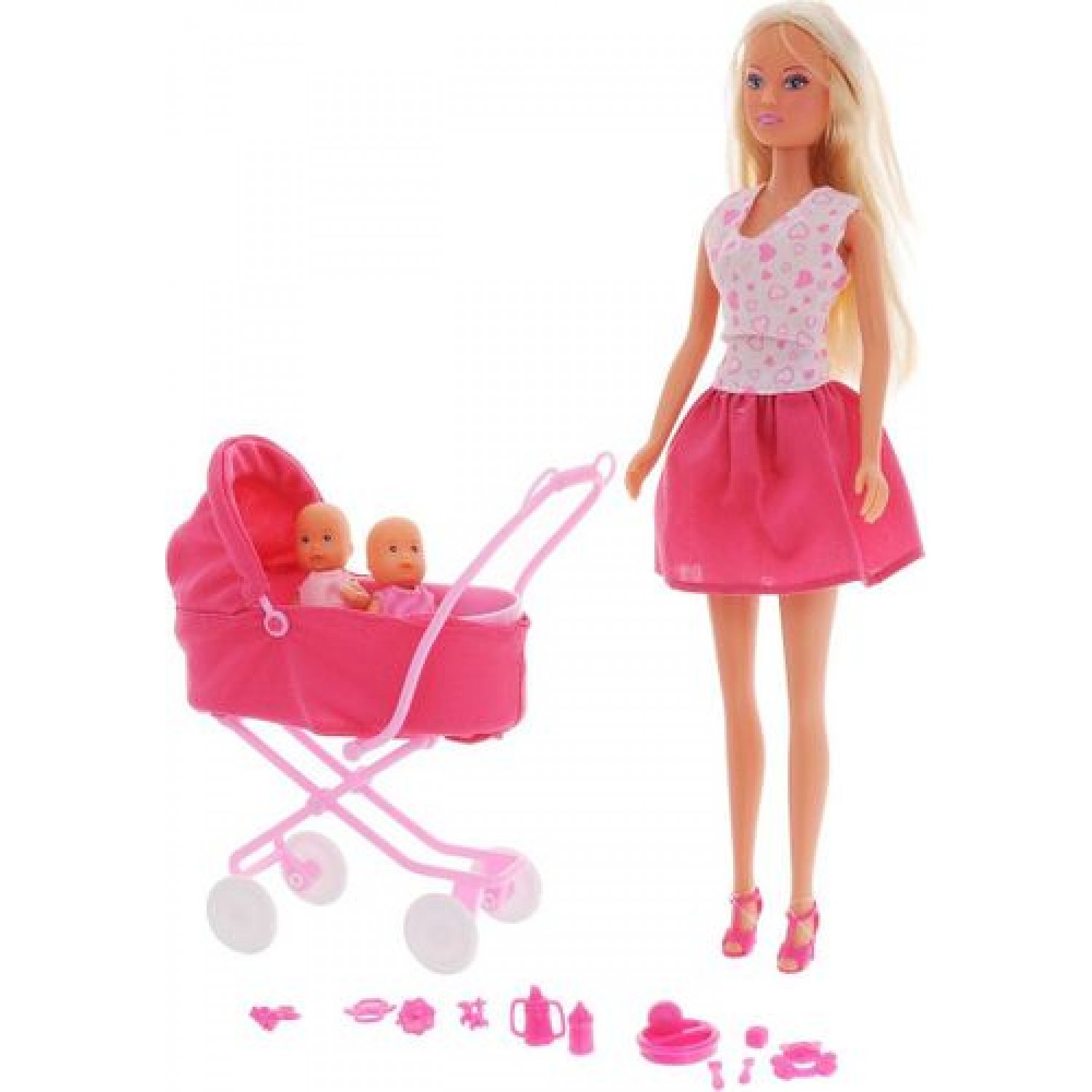 Simba Steffi Liebespuppe mit rosa Kinderwagen von Simba