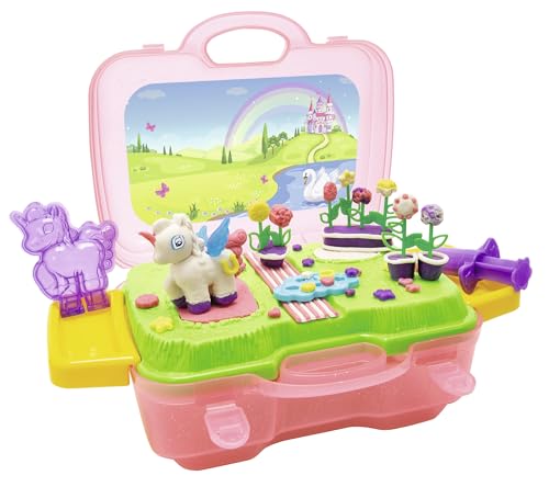 Simba und Fun Knetset Einhorn im Koffer / Plattform zum Bespielen / 4x30g Knete / 15 Teile / Einhornform / Für Kinder ab 3 Jahren Simba und Fun Knetset Einhorn im Koffer / Plattform zum Bespielen / 4x30g Knete / 15 Teile / Einhornform / Für Kinder ab 3 Jahren von Simba