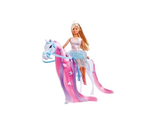 Simba 105733519 - Steffi Love Riding Princess, Puppe als Prinzessin mit Pferd, vollbeweglich, mit Bürste, Haarclip und Zwei Strähnen, 29cm, Für Kinder ab 3 Jahren geeignet von STEFFI LOVE