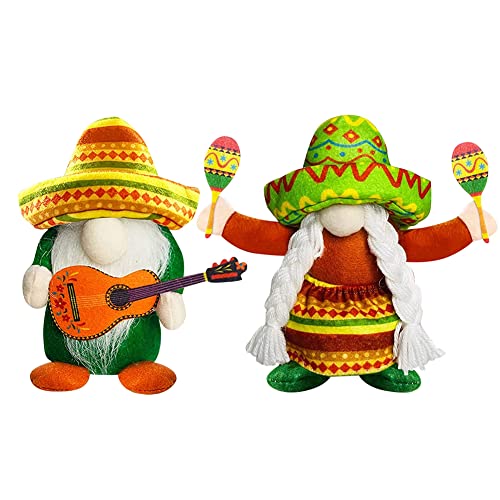 2 Stück Hawaiianischer Stil Figuren Strohhut Puppe Geburtstagsdeko Gesichtsloser Alter Mann Cake Topper Weihnachten Karneval Figuren Party Zubehör Kuchen Dekoration Lieferungen für Kinder Party von Simmpu