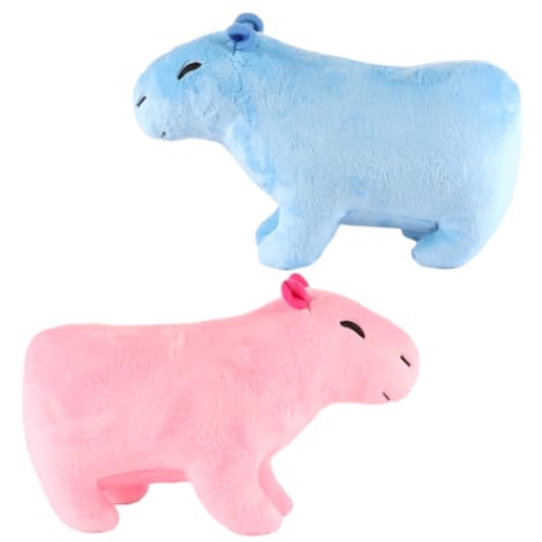 2Pcs Capybara Plüschtier,17CM Simulation Animal Plush Capybara,Tier Capybara Puppen Gefüllt,Cute Rodent Plush Toy Doll,Superweiches Stofftier Capy,Geschenke für Mädchen und Jungen (Rosa+Blau) von Simmpu